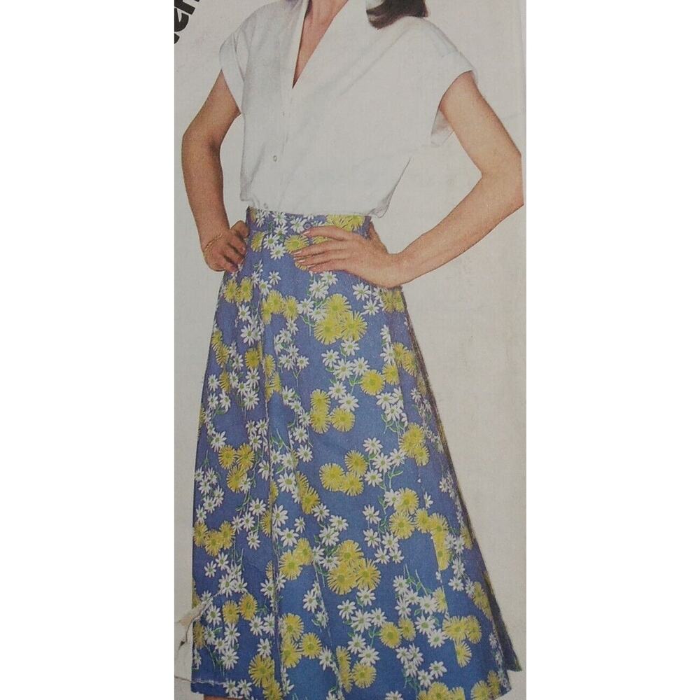 Simplicity 5929 Top Wrap Skirt Pattern 12 Miss Uncut Side Pocket Back Wrap